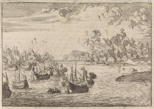 Bombardamento di Dieppe, 1694 da Caspar Luyken