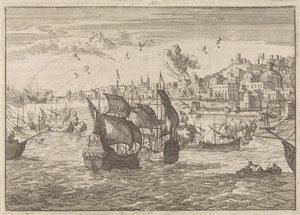 Genova bombardata dalla flotta francese, 1684 da Caspar Luyken