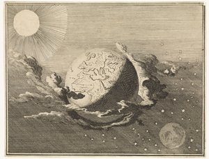 Universo con terra, sole, luna e stelle