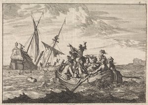 Naufragio del duca di York in viaggio verso Edimburgo, 1683 da Caspar Luyken