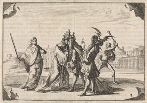 Caricatura della lotta tra Luigi XIV e papa Innocenzo XI, 1687 da Caspar Luyken