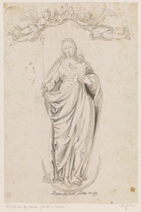 Maria con il bambino in piedi sulla falce di luna da Caspar Menneler