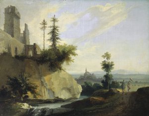 Composizione paesaggistica con la rovina di un castello, c.1774-77