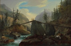 Ponte di legno sul Lütschine vicino a Gsteig, 1774 da Caspar Wolf