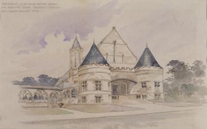 Studio preliminare per un edificio adibito ad armeria per la scuola Shattuck, Faribault, Minnesota da Cass Gilbert