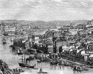 Il porto di Lisbona, Portogallo, XIX secolo da Catenacci