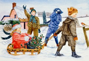 Bambini che giocano nella neve