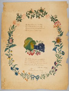 Senza titolo (poesia e ghirlanda decorativa) da Catherine Emma Manley