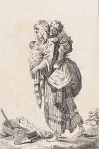 Contadina con due bambini, ca. 1758
