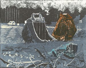 Prima proprietà, 2014 (linoleografia e acquaforte)