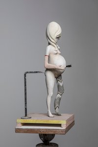Degas Doll 1, 2017 (resina dipinta, acciaio, legno)