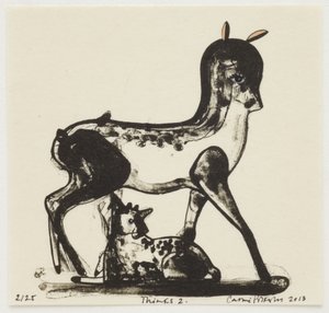 Pensieri 2, 2013 (litografia con colorazione a mano)