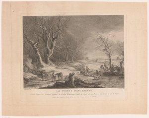 Paesaggio invernale con figure attaccate da Cathérine Elise Cousinet