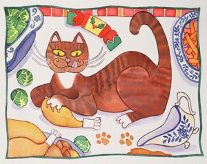 Gatto di Natale e il tacchino