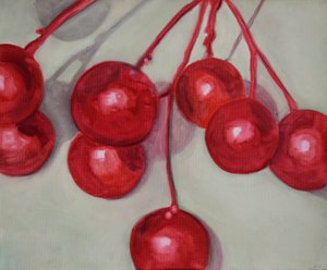 Ciliegie, 2013 (olio su carta)