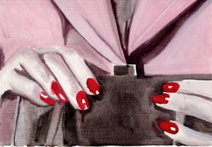 Film Diary #46 (11.04.13 She was not detained), 2015 (olio su carta) da Cathy Lomax