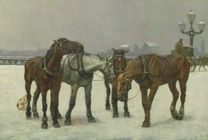 Cavalli da carrozza sulla Senna da Cecil Brown