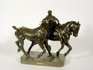 Coppia di cavalli da tiro (bronzo)