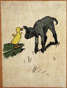 Agnello nero e anatroccolo - disegno di Aldin da Cecil Charles Windsor Aldin