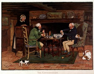 Connoisseurs due inglesi che preparano il punch da Cecil Charles Windsor Aldin