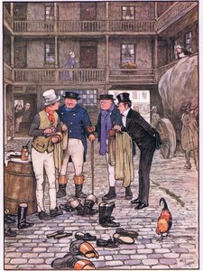 Sam nel cortile del White Hart da Cecil Charles Windsor Aldin