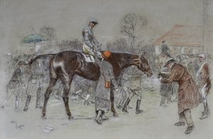 Condurre il vincitore mentre i bookmaker applaudono, c.1920-25 da Cecil Charles Windsor Aldin