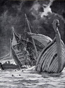 La perdita della Nave Bianca nel 1120, illustrazione da 