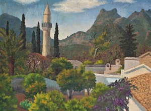 Villaggio turco con moschea, Cipro