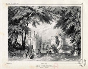 Il castello e i giardini del Château de Chenonceaux, 1836 da Celestin Deshayes