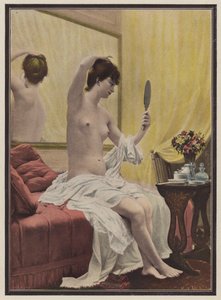 Donna alla sua toilette mattutina da Celestin Francois (after) Nanteuil
