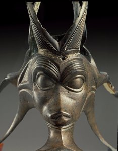 Arte celtica: elemento decorativo di una brocca di bronzo a forma di testa di creatura fantastica. III secolo a.C. Da Brno Malomerice (Moravia). Brno, Museo Moravo da Celtic