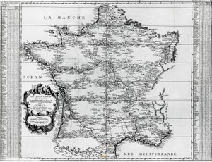 Mappa della Francia, di Giovanni Domenico Maraldi (1709-1788) e Cesar-Francois Cassini de Thury o Cassini III (1714-1784), Francia da Cesar Francois Cassini de Thury