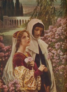 Dante Alighieri - Dante e Beatrice nel Giardino, c. 1925 da Cesar Saccagi