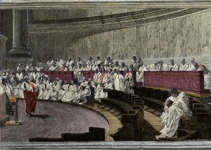 Cicerone denuncia il cospiratore Catilina l