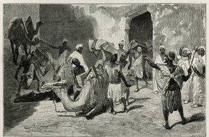 Il carico dei cammelli della carovana dell