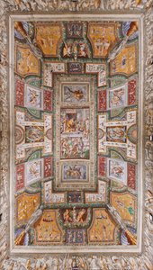 Soffitto della Sala delle Gesta Rossiane, Rocca dei Rossi, San Secondo, Parma, Italia, c.1570 da Cesare and Jacopo Bertoia and others Baglione