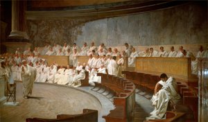 Cicerone accusa Catilina di cospirazione al Senato