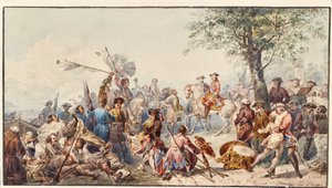 Generale inglese e soldati sulla collina da Cesare Provaggi