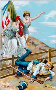Prima guerra mondiale: manifesto che raffigura un