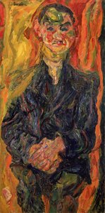 Uomo in Blu, con Sfondo Giallo e Rosso da Chaim Soutine
