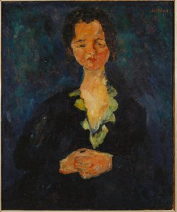 Ritratto di una donna con sfondo blu, 1927 da Chaim Soutine