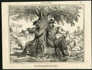 Illustrazione di Cham in Le Charivari - Ultime notizie dalla Crimea - Guerra, Musica, Crimea