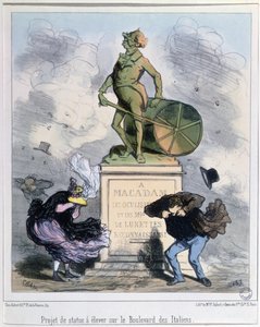 Progetto per erigere una statua in onore di Macadam sul Boulevard des Italiens, Parigi