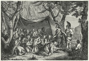Le Regine di Persia ai piedi di Alessandro da Charles (after) Le Brun