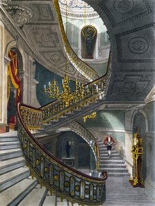 Scala, incisione di Richard Reeve su disegno di Charles Wild, da The History of the Royal Residences da Charles (after) Wild