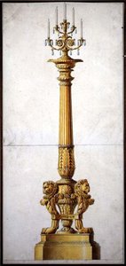 Design per un Candelabro Neoclassico, c.1820 da Charles (attr. to) Percier
