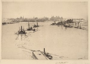 Williamsburg dal ponte (schizzo) da Charles A. Platt