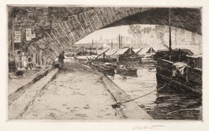 Sotto il Pont Marie, Parigi, 1887 da Charles Adams Platt
