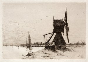 Mulino a vento lungo la costa, 1884