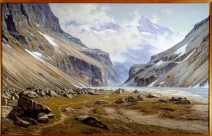 La valle del Veneon a Saint Christophe en Oisans nelle Alpi da Charles Alexandre Bertier